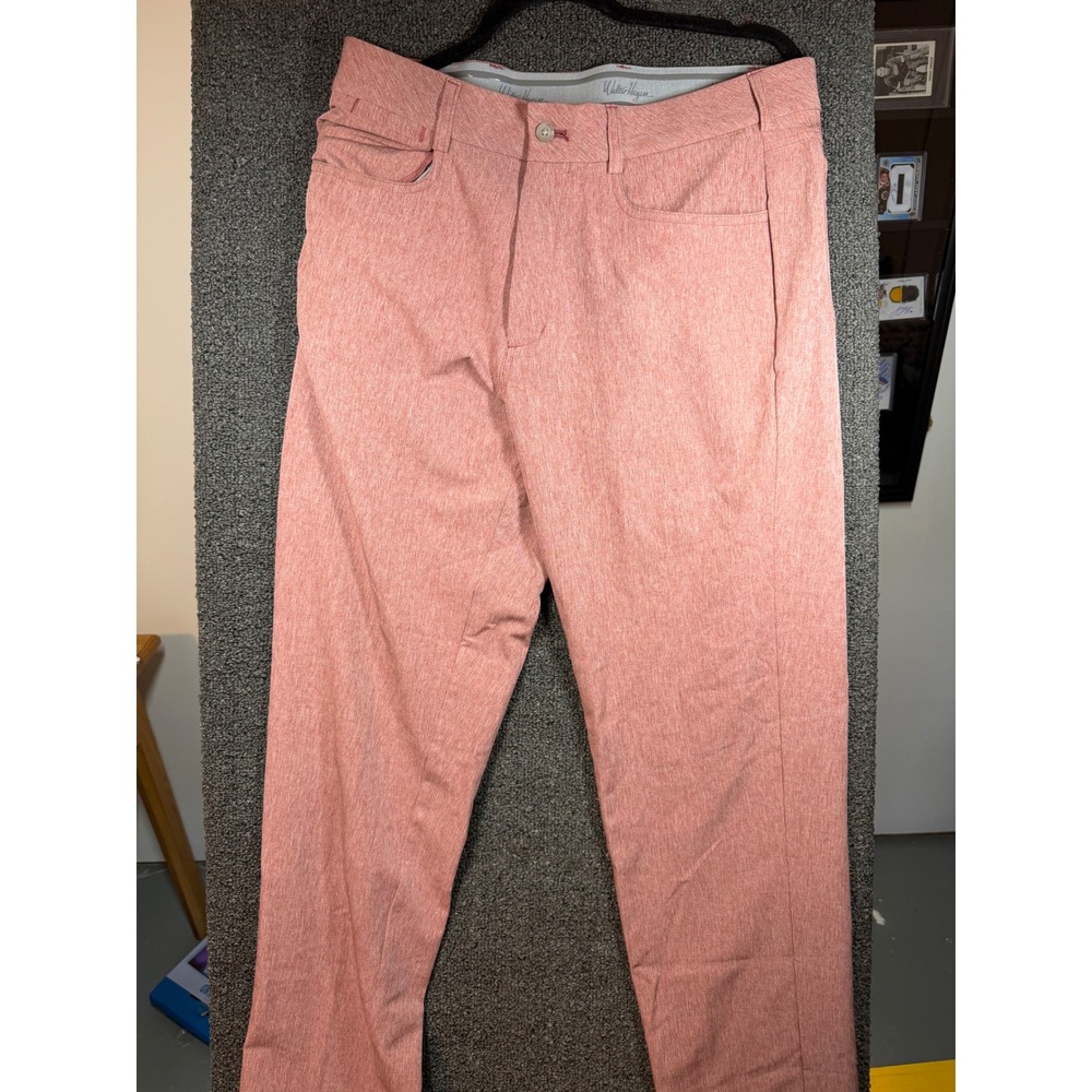 Walter Hagen Golf Pants Mens 34x34 Red Heathered Flat Front Performance 11